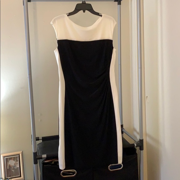 chaps black and white dress